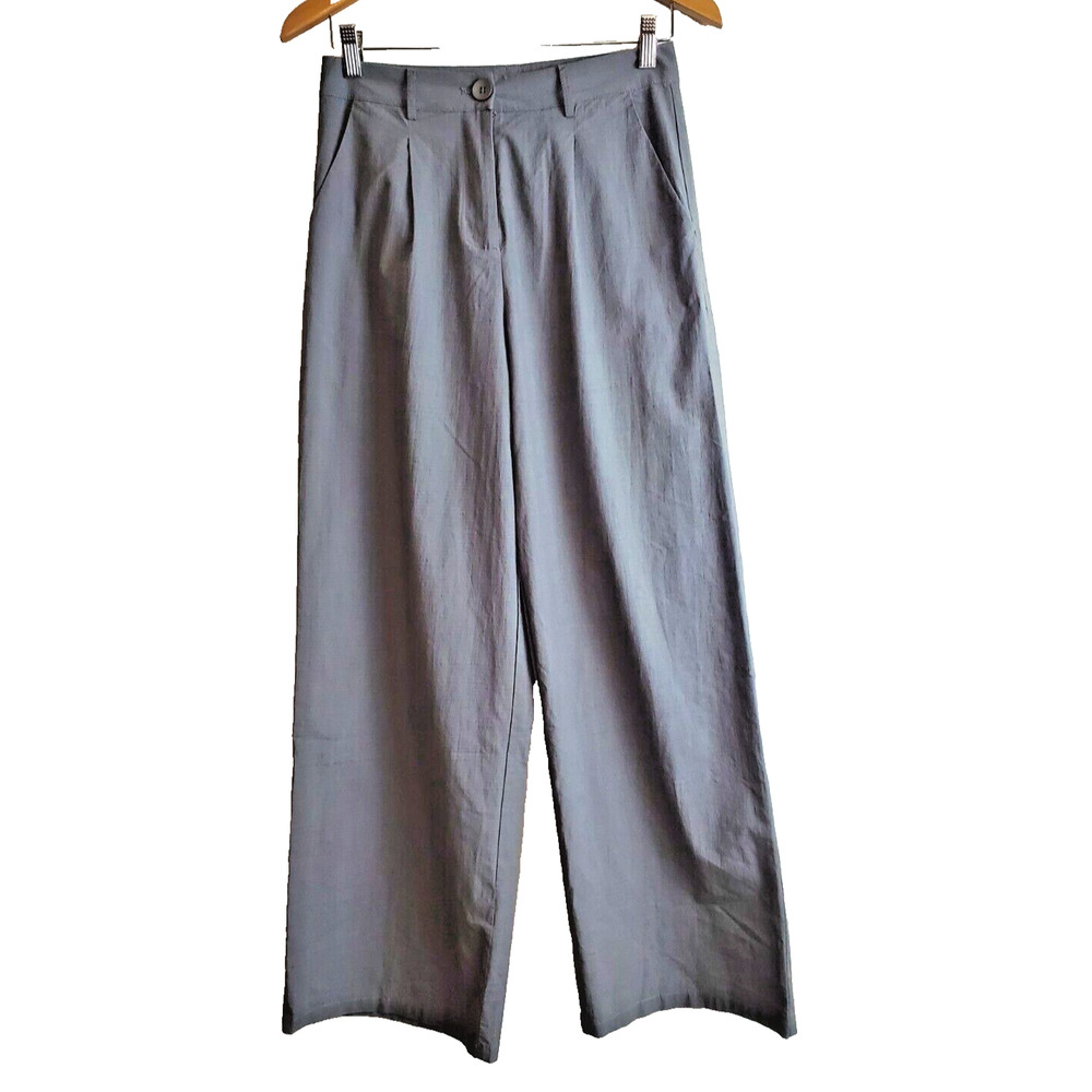 Princess Polly Womens‎ 6 Pants High Rise Pleated Wide Leg Cotton Trousers Small